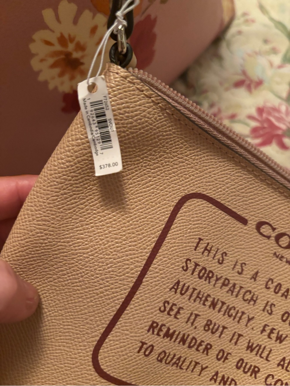 Coach Peony Floral print Tote with Tan Trim - Picture 13 of 16